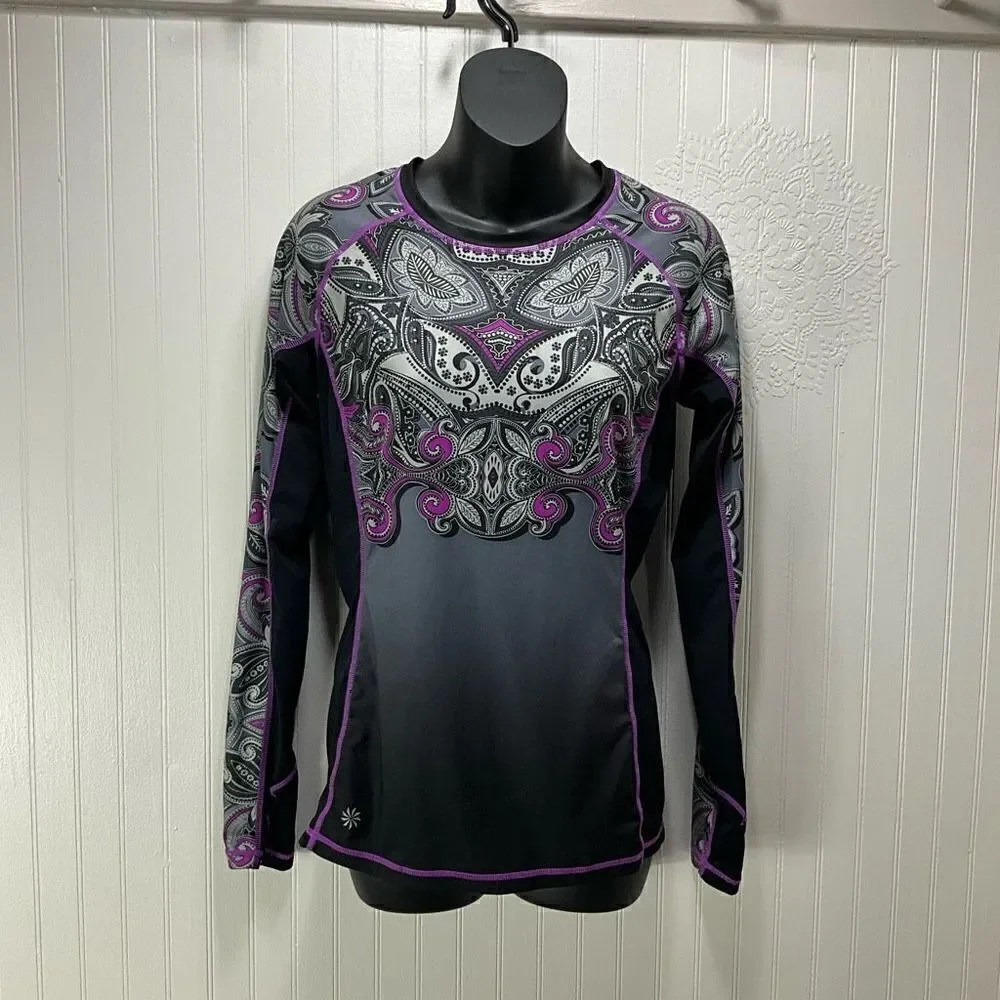 ATHLETA Runaway Long Sleeve Rashguard Sun Protection Top
